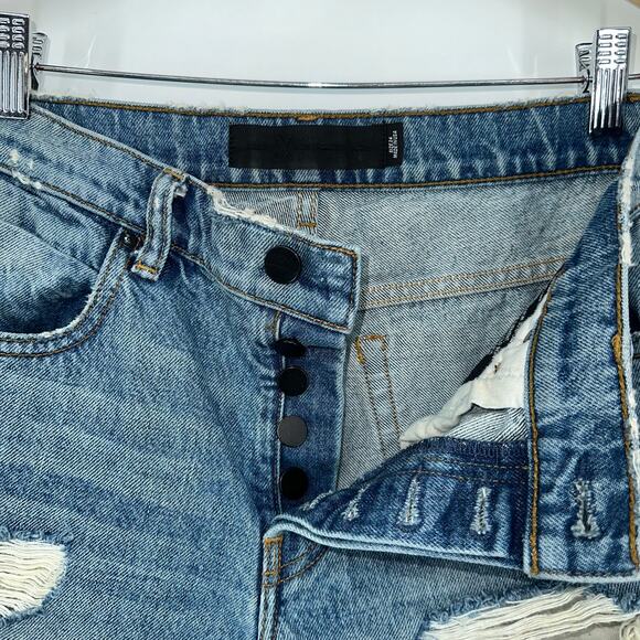 ALEXANDER WANG 003 Boyfriend Jeans Distressed Knee Rip in Light Indigo Aged - Picture 9 of 11